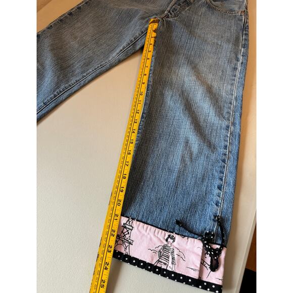 Levi’s 501 3 Palms Printed Cuff Cropped Women’s Jeans - size 32 - Picture 8 of 9